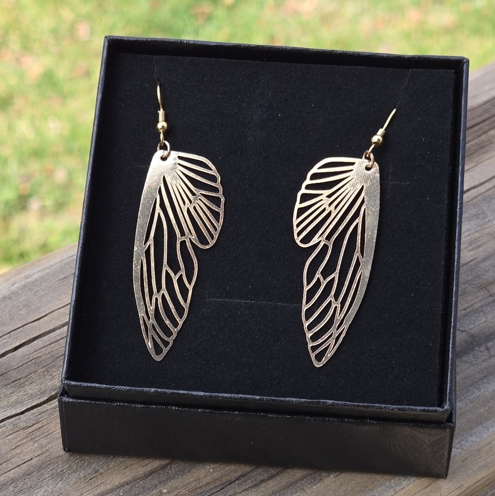 Delicate Gold Wing Earrings